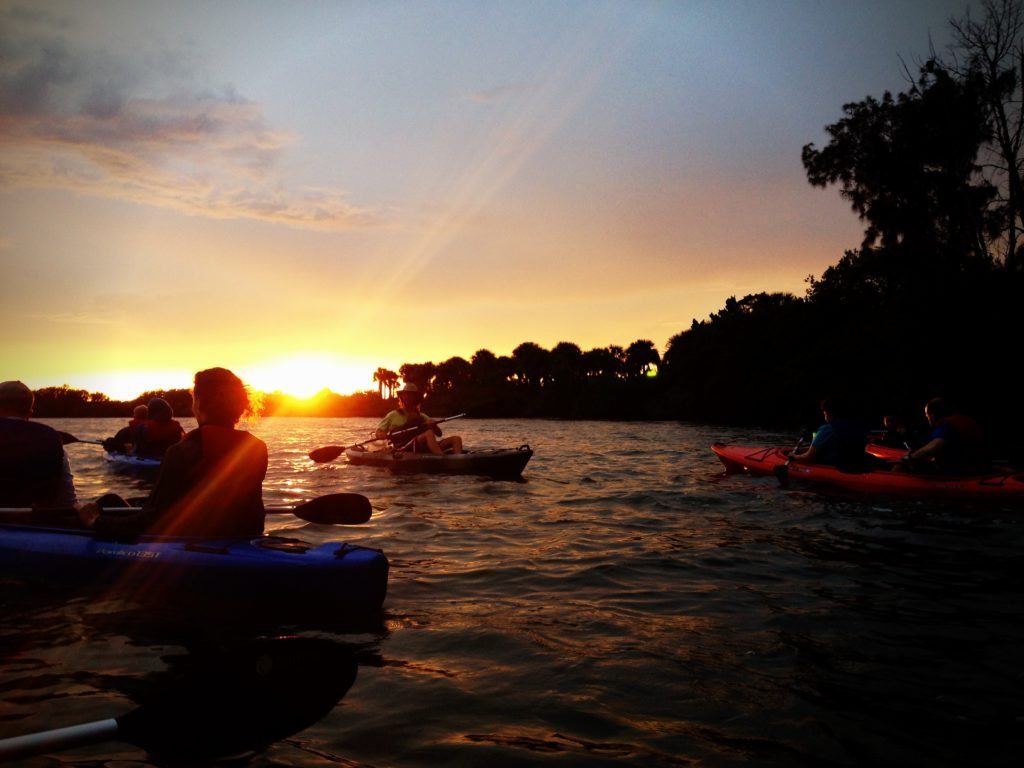 kayak sunset