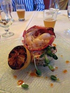 Don de Dieu Triple with Maine lobster tail and spicy blue crab