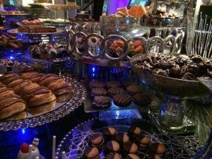 Bar du Chocolat features an amazing spread of pastries and chocolates.
