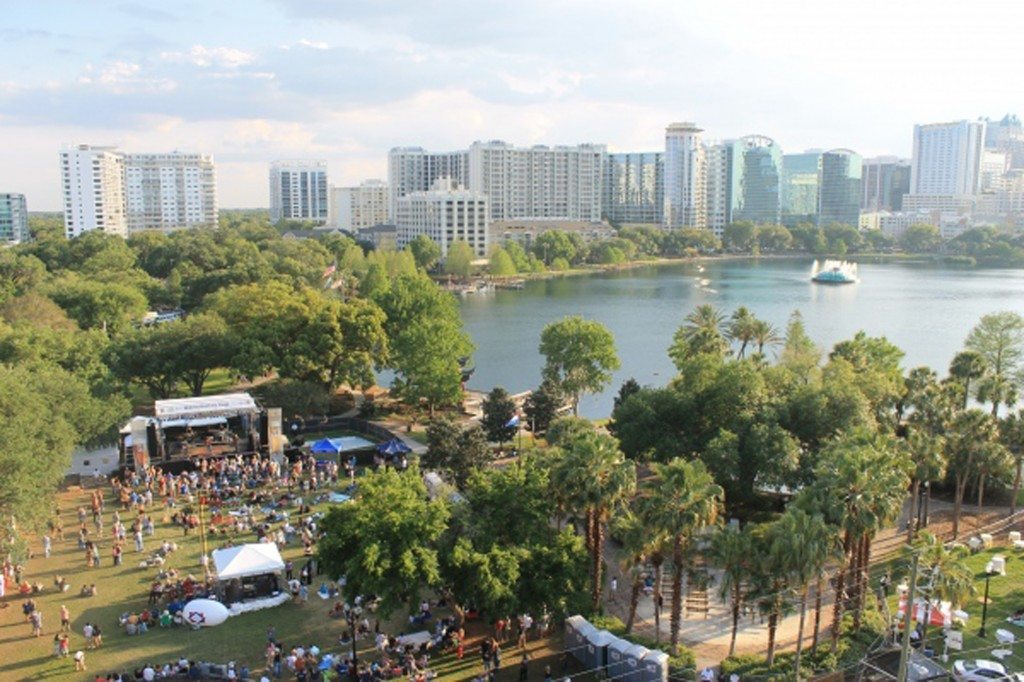 Downtown Food & Wine Fest along Lake Eola AERIAL February 21 and 22 2015 (1)