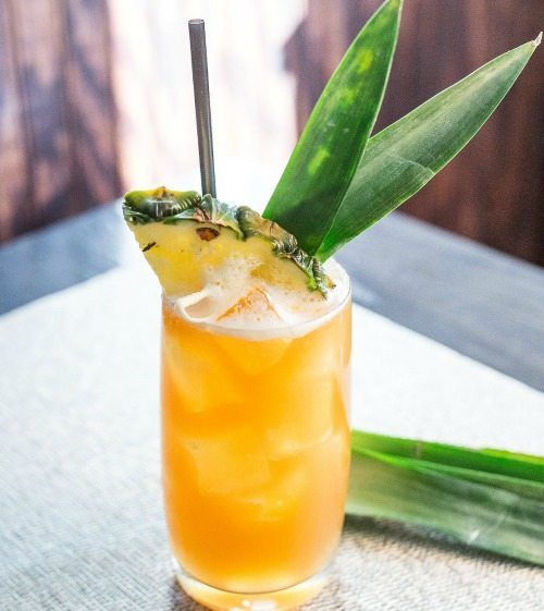 The Ghazal is a spectcaulr mix of dark rum, freshly pressed pineapple juice and angostura aromatic bitters with a splash of ginger beer. You can find it at American Gymkhana