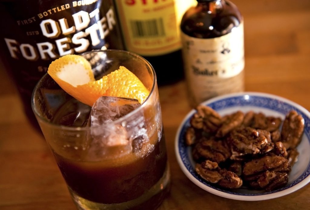 Kristen - Thanks for reaching out for us. Below is the Savannah Belle. It's our rotating Old Fashioned which consists of Old Forester bourbon which is house infused with roasted pecans, cane simple syrup, Bokers bitters, and an orange twist. Once the bourbon is adequately infused we separate the nuts, toss them in cayenne, salt, and black pepper then praline them with brown sugar and serve them along side of the cocktail. It's a romantic cocktail named for a romantic town. 