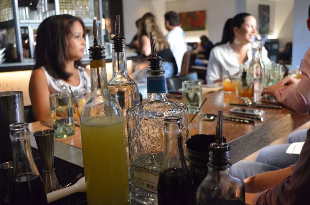 bottles and table