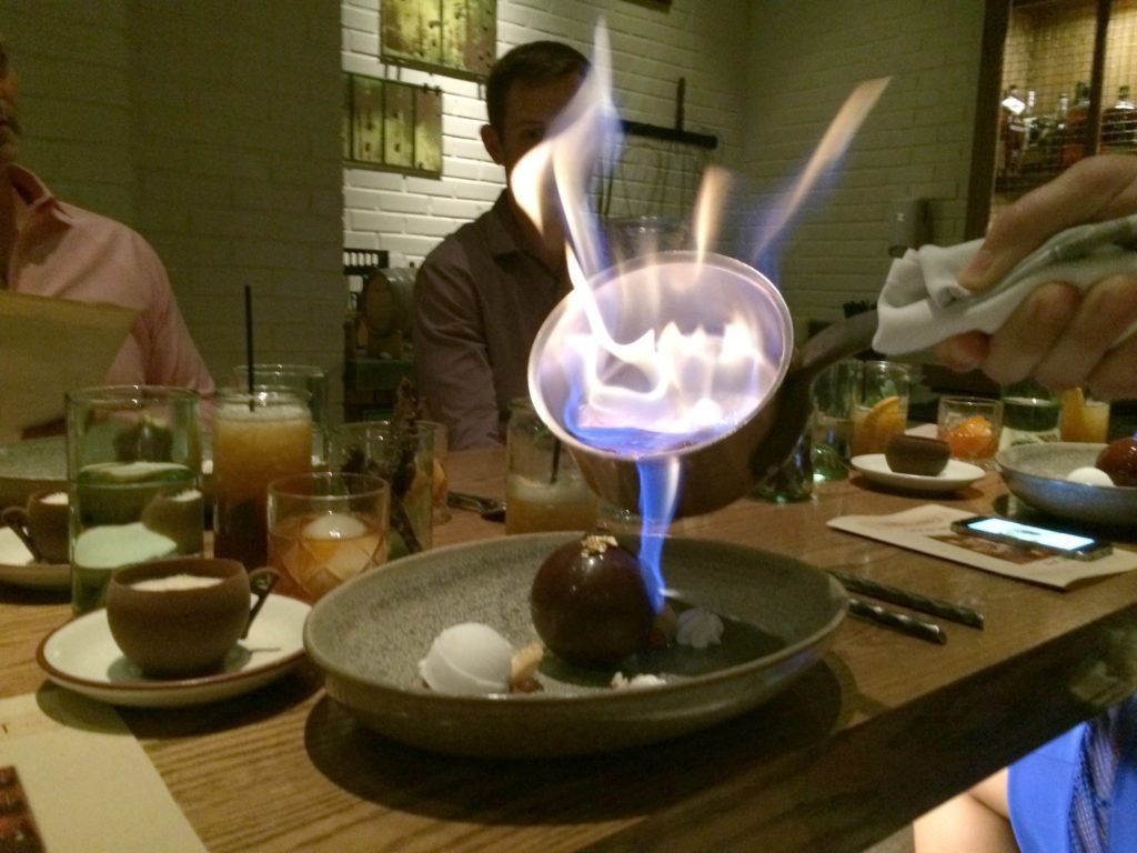 flaming dessert