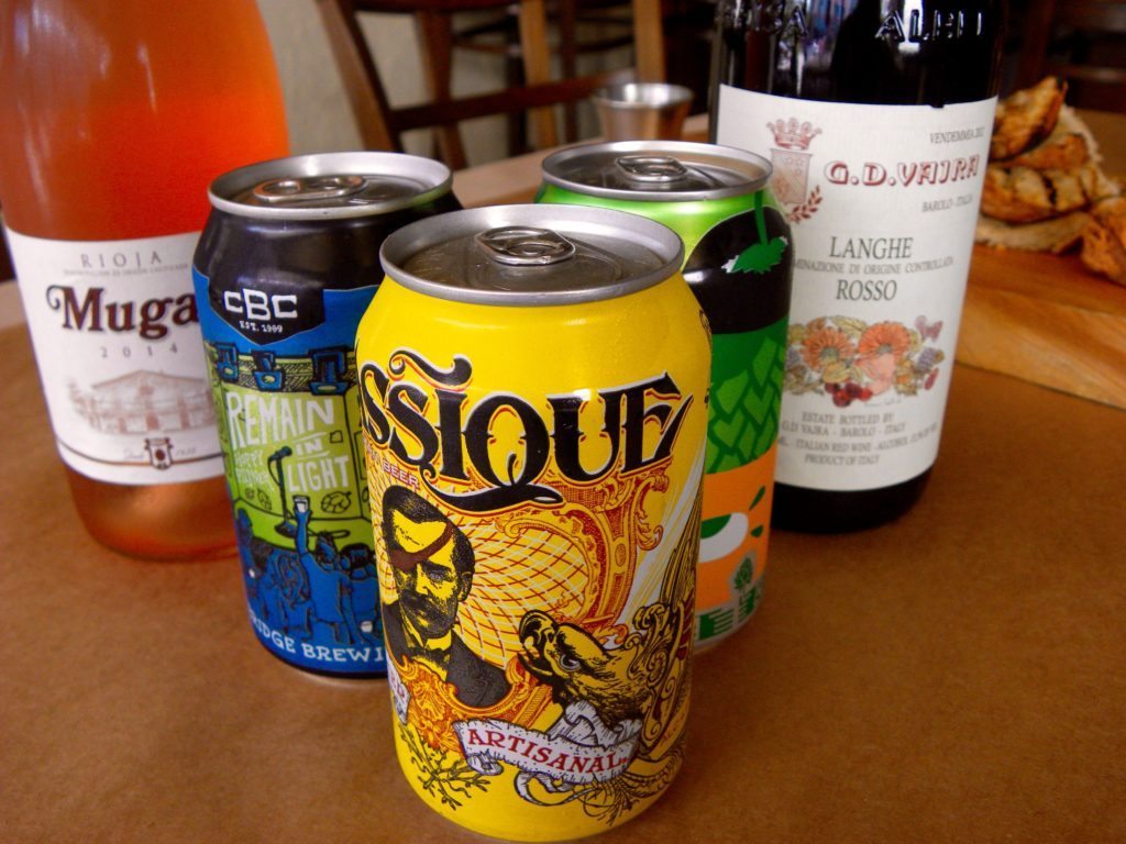 Craft beer and wine selections