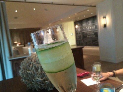 champagne with cucumber