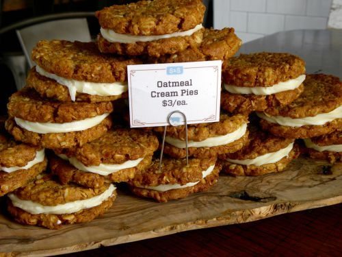 The oatmeal cream pie with cream cheese icing is a heavenly treat to have with coffee either before or after breakfast. (Photo by JB).