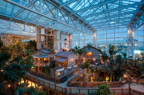 The Everglades wing of Gaylord's 4.5-acre atrium features the spectacular Old Hickory Steakhouse. 
