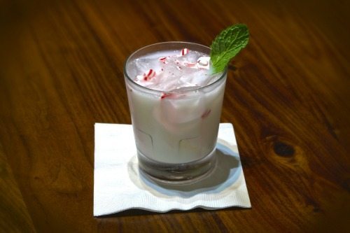 The Mint Crush, now served at Gaylord Palms, is made with Grey Goose Vodka, Peppermint Schnapps, simple syrup, half & half and crushed candy cane