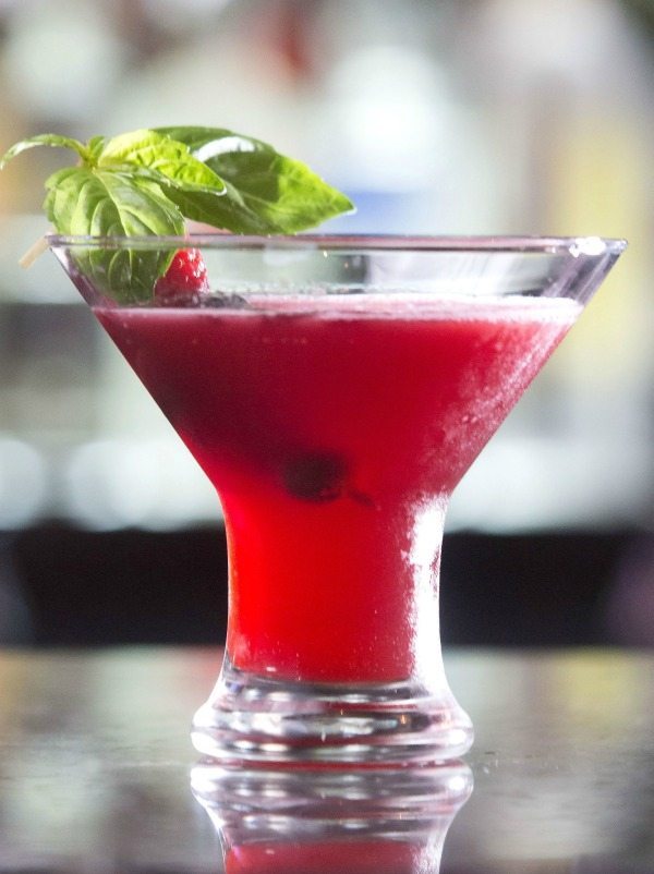 The mixed berry and basil martini served at the Raglan Road Irish Pub at Disney Springs in Lake Buena Vista, FL.