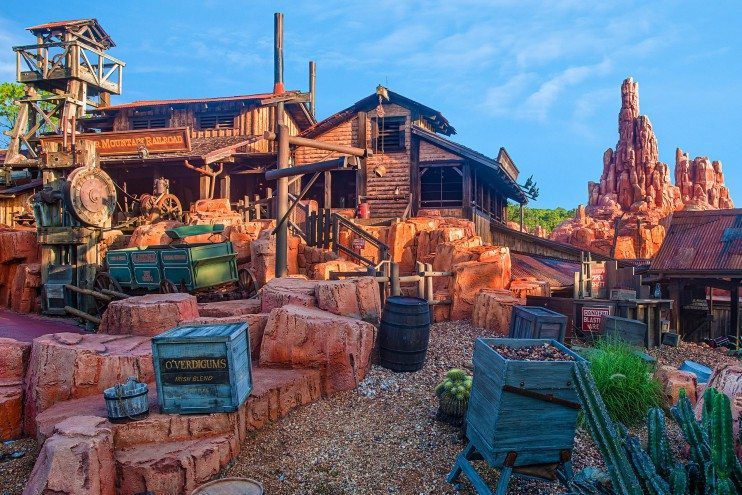 Big Thunder Mountain Railroad takes Magic Kingdom guests on a wild ride in a runaway train through an abandoned gold mine in Frontierland.  Photo credit: Walt Disney World