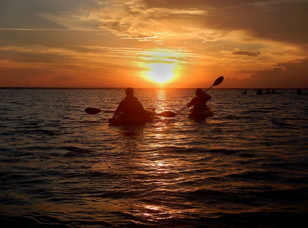 Sunset kayaking with A Day Away Kayak Tours