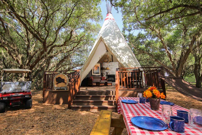 Glamp overnight in a Luxe Teepee at Westgate River Ranch