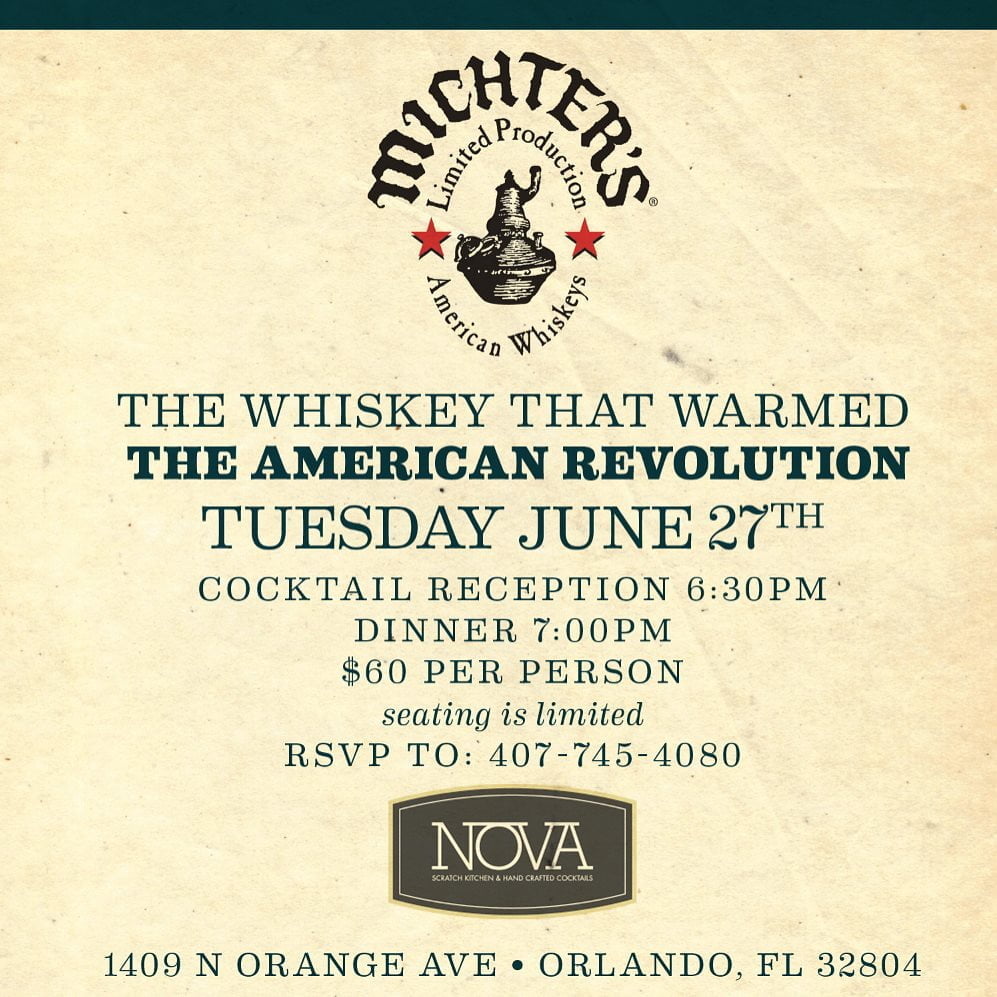 Orlando Events - Michter's Whiskey Dinner