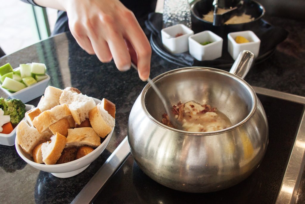 Bacon & Brie cheese fondue at The Melting Pot
