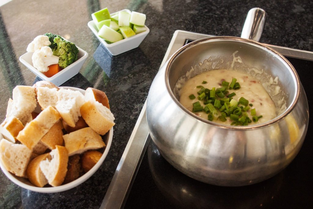 Bacon and Brie cheese fondue at The Melting Pot Orlando