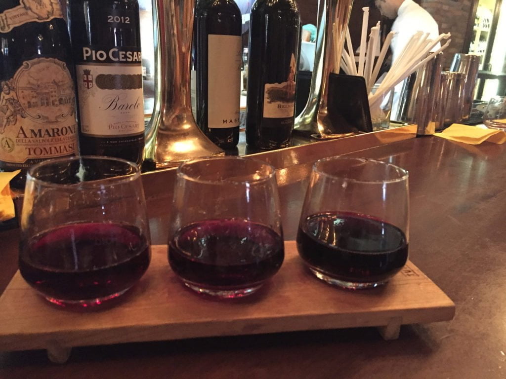 Red Wine Flight at Tutto Gusto