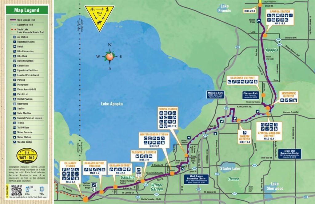 West Orange Trail map