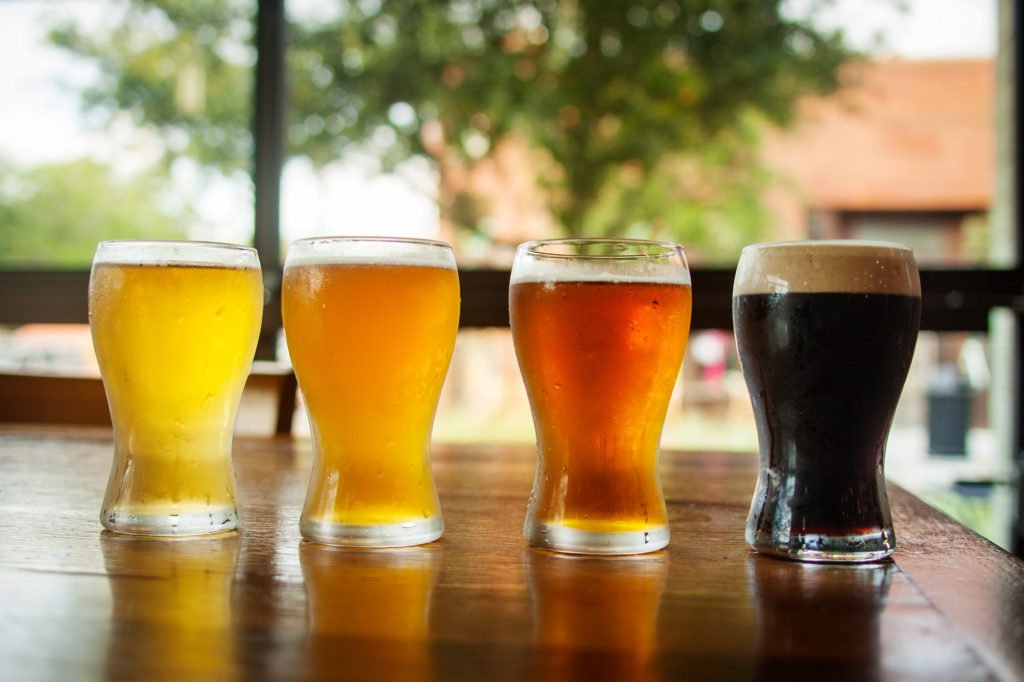 Beer flight at Sanford Brewing