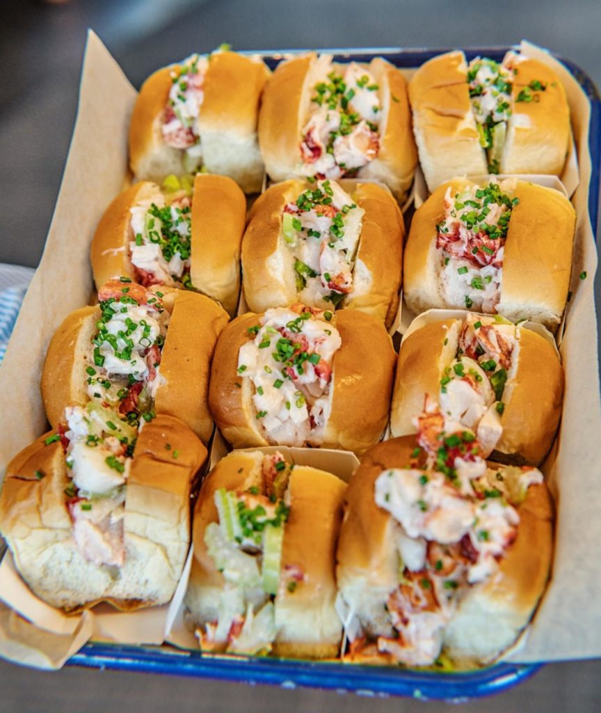 Paddlefish lobster rolls