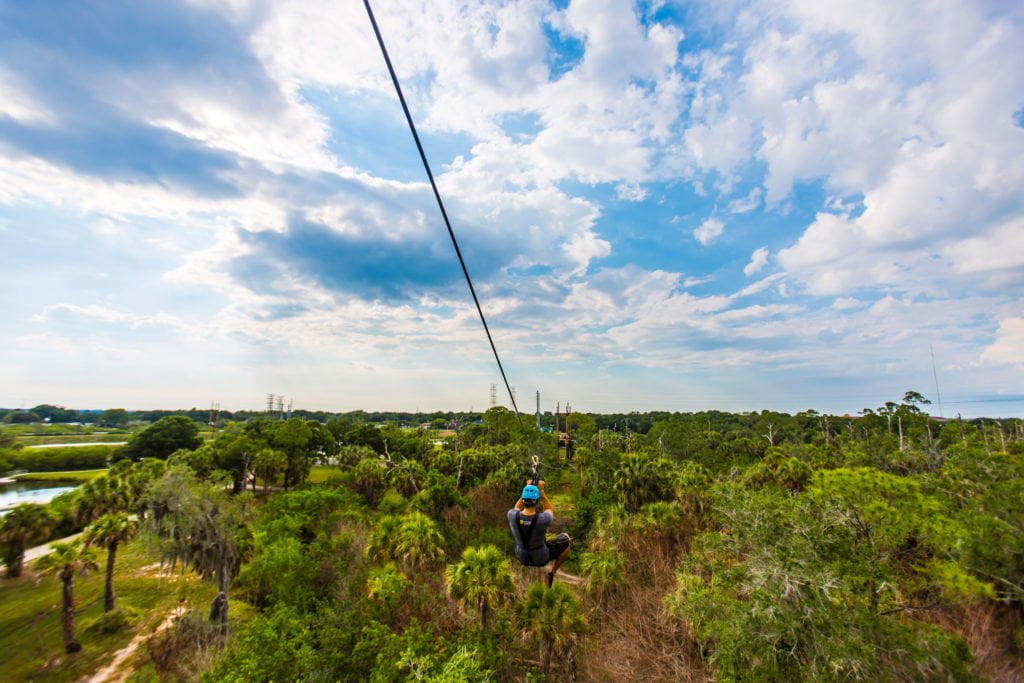 Zip lining at Empower Adventures in Tampa Bay