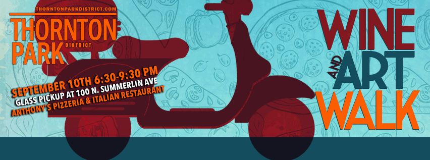The 2nd Thursday of every month, the best crowd gathers for the Thornton 2nd Thursday Wine + Art Walk. $10 gets you a stamp, a glass, and a map of all the locations where you will be greeted with a complimentary pour of wine, beer, or cocktail!