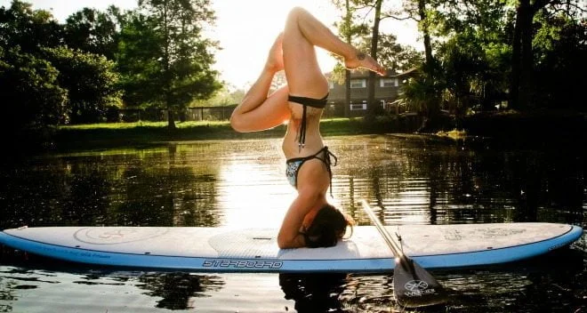 yoga on paddleboard