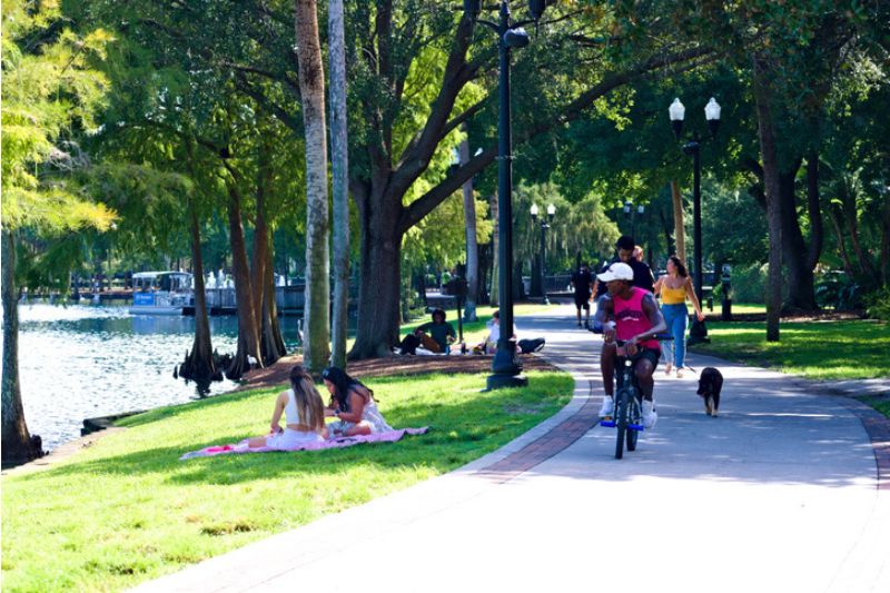 Bike riding at Lake Eola - istock