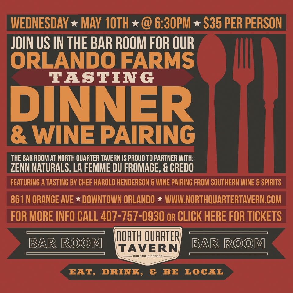 Orlando Events - North Quarter Tavern farm dinner