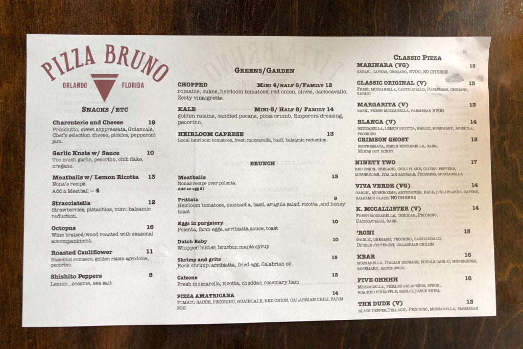 pizza-bruno-brunch-menu - Orlando Date Night Guide