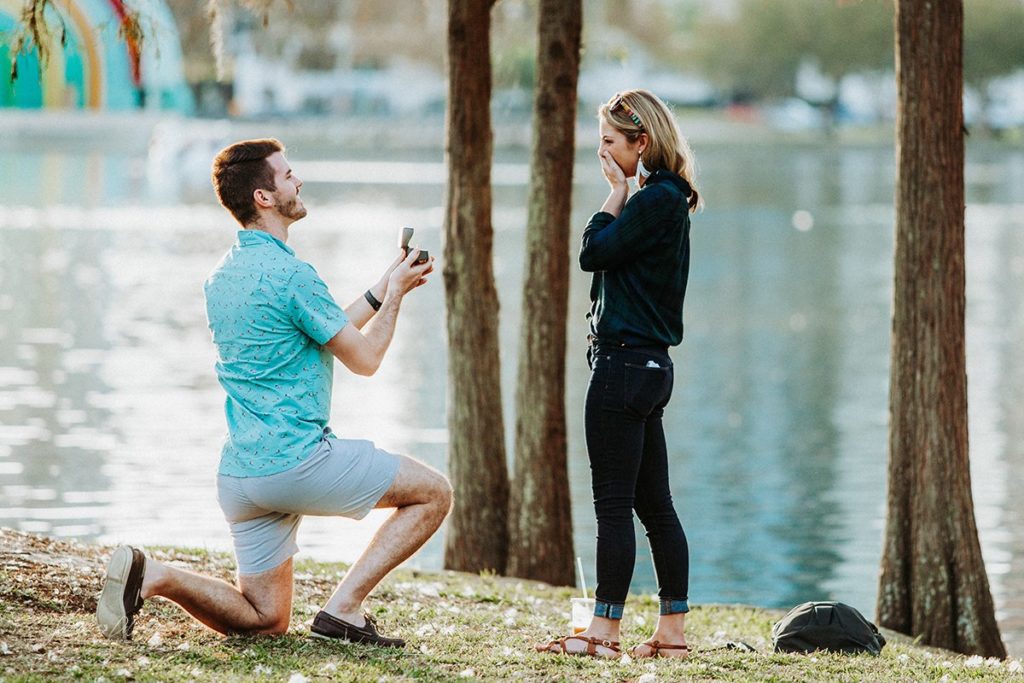 Orlando Wedding Proposal at Lake Eola Park
