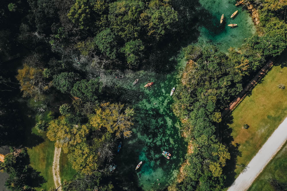 Clear kayaking at Crystal River