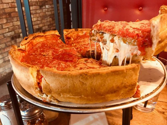 Chicago deep dish pizza at Giordano's