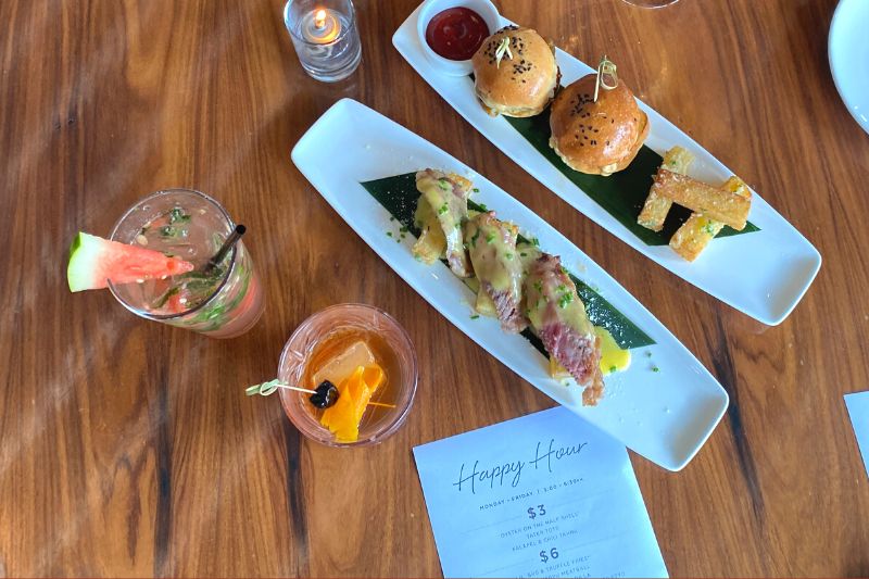 STK Orlando Happy Hour menu drinks and plates