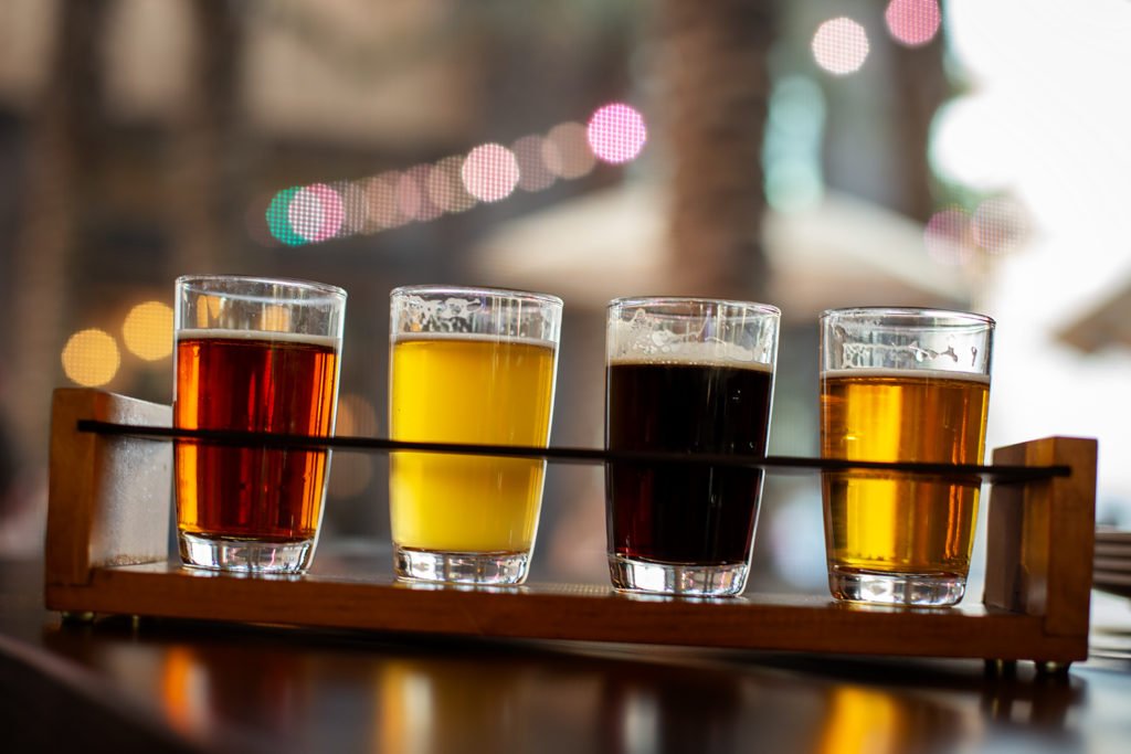 Beer flight at Park Pizza & Brewing Co. in Lake Nona