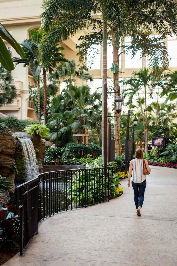 Walking through the atrium at Gaylord Palms