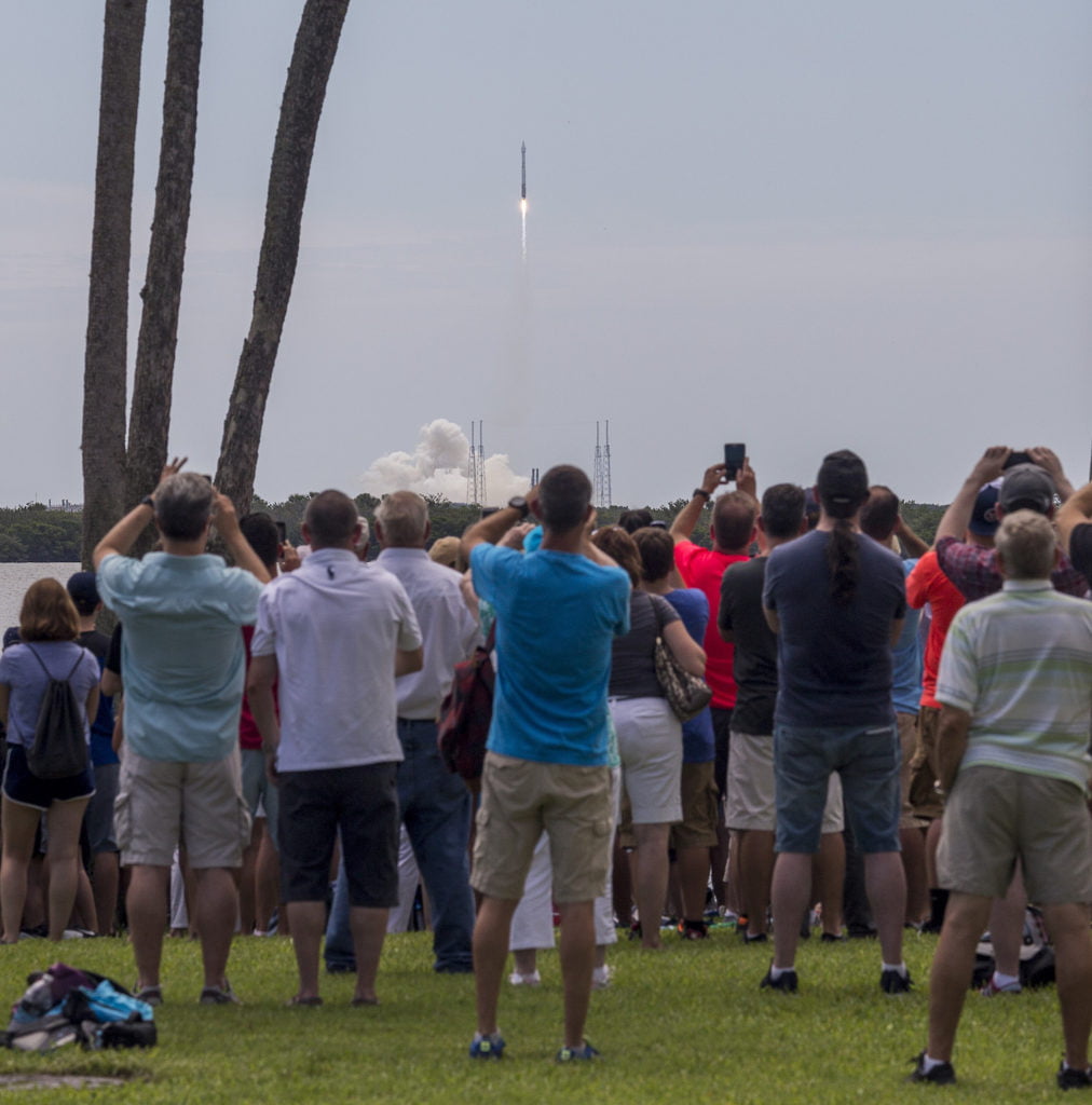 Kennedy Space Center Visitor Complex rocket launch from Apollo/Saturn V Center