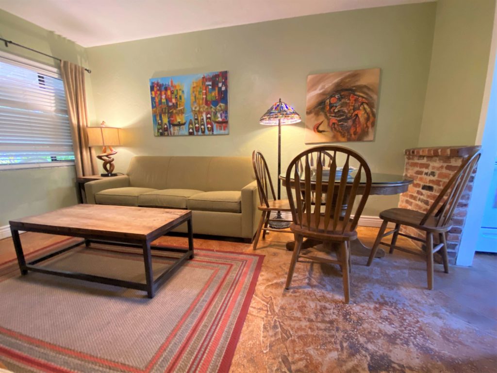 Living Room of a One Bedroom at Beach Place Guesthouses Cocoa Beach 