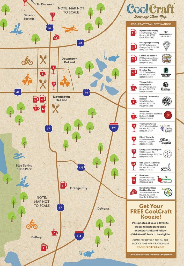 Craft Trail in West Volusia County map
