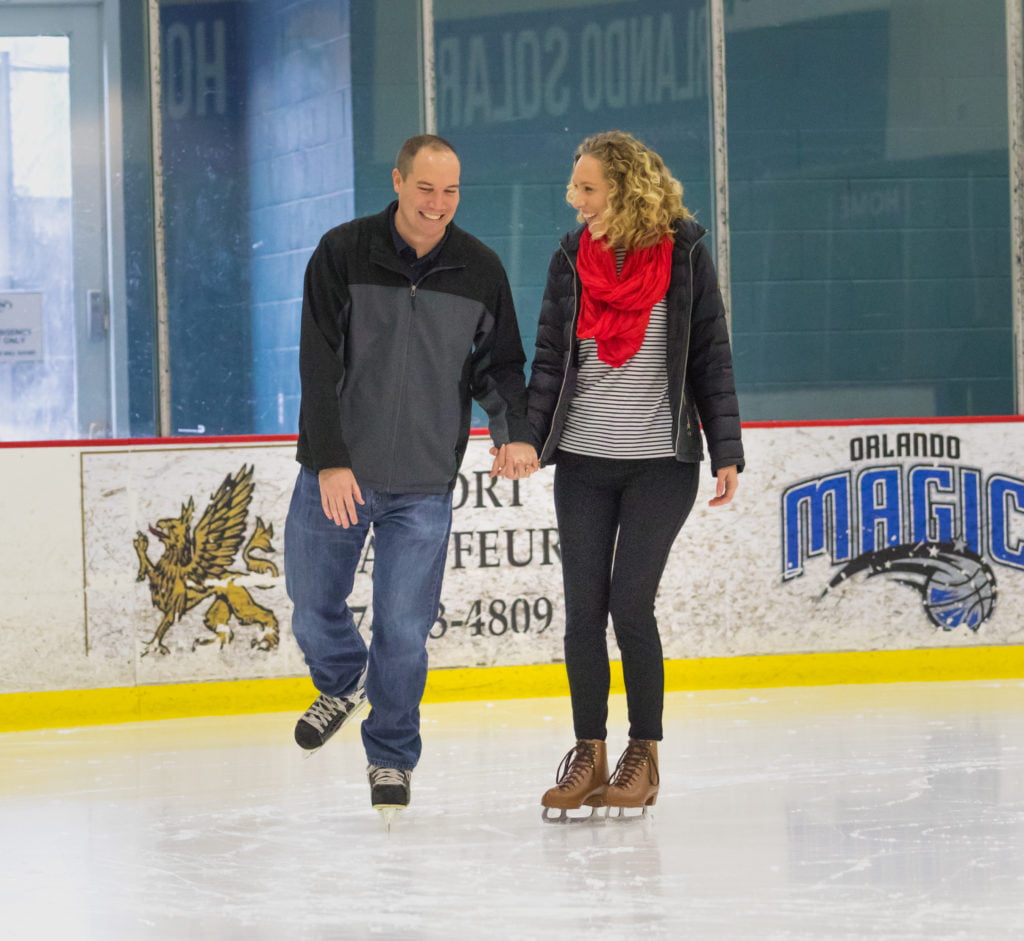 First date ideas in Orlando - public ice skating at RDV Ice Den