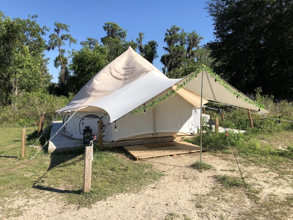 Glamping at Lake Louisa State Park - glamp site