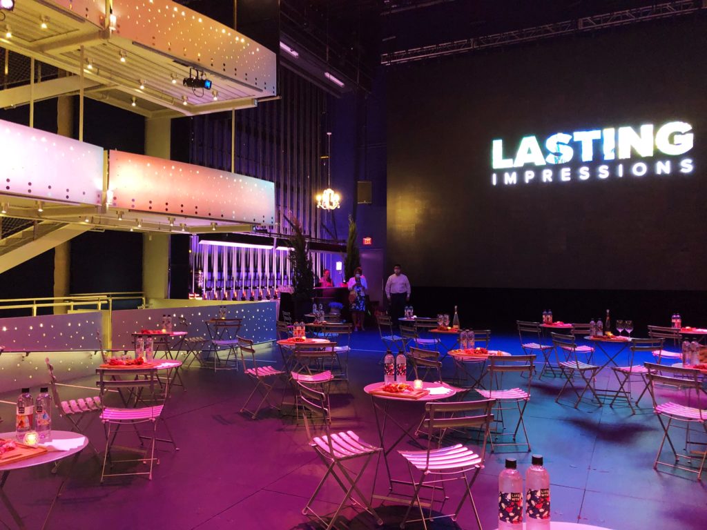 Bistro table theater seating at Lasting Impressions