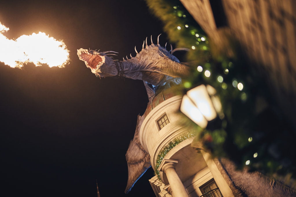 Diagon Alley during the holidays at Universal Orlando Resort