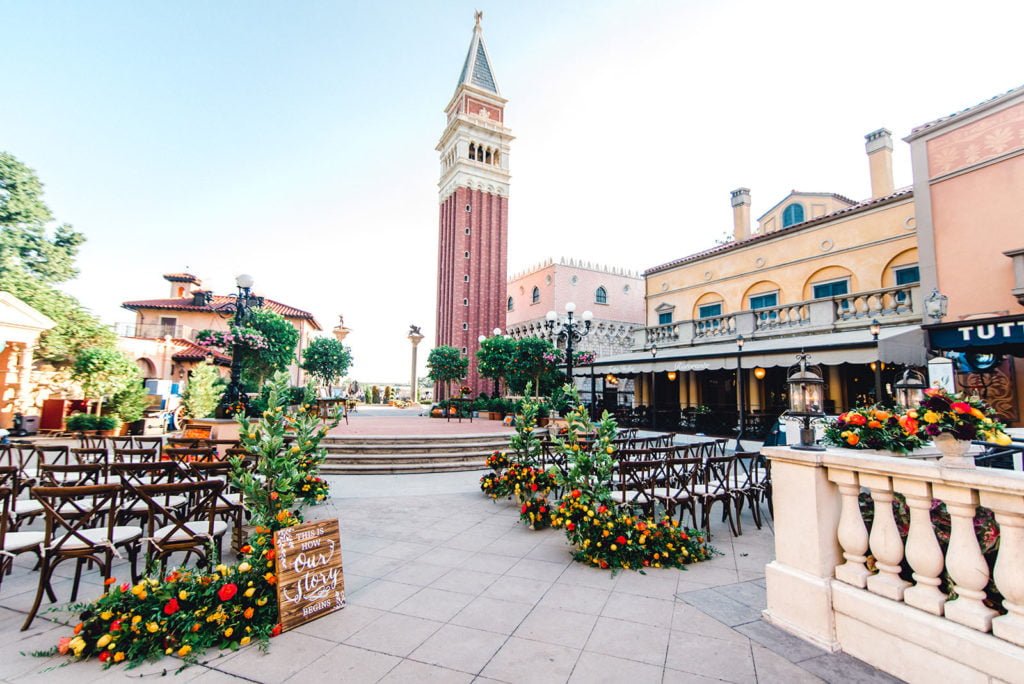 The Italy Plaza ceremony at EPCOT