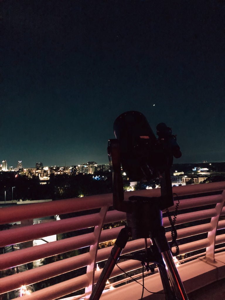 Stargazing at the Orlando Science Center balcony