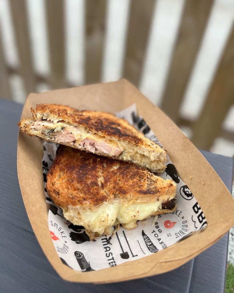 gooey bbq sandwich from Smoke and Donuts