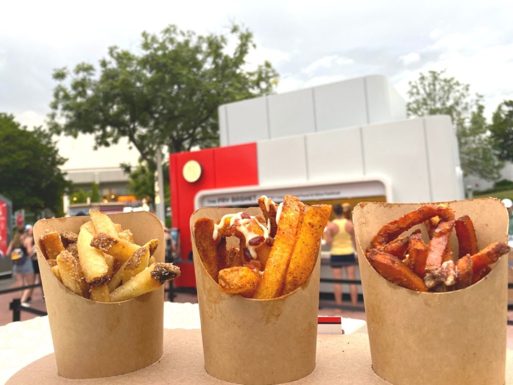 3 different flavors of french fries in The Fry Flight at The Fry Basket - Dani Meyering