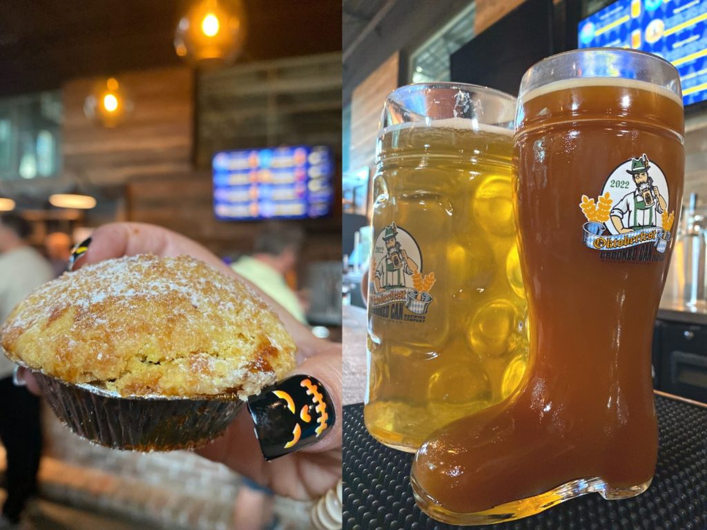 vegan apple pie and german beers at Crooked Can Oktoberfest 2022 