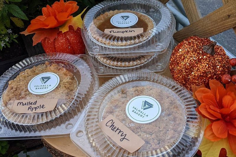 Thanksgiving pies in to go containers from valhalla bakery orlando