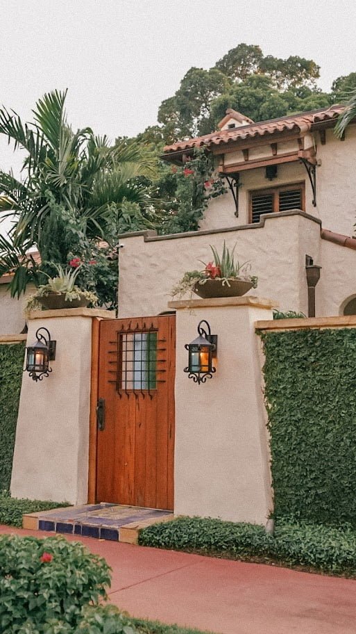 front door to Casa Del Carnavale in Lido Key Florida